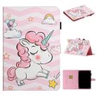 For 10 inch Universal Tablet PC Colored Drawing Pattern Horizontal Flip PU Leather Case with Holder & Card Slot(Pink Unicorn) - 1