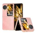 For OPPO Find N3 Flip Nano Plating Cowhide Texture PU Phone Case(Pink) - 1