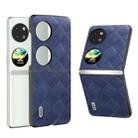 For Huawei P60 Pocket ABEEL Weave Plaid PU Phone Case(Blue) - 1
