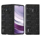 For Huawei Mate X5 ABEEL Genuine Leather Canopy Black Edge Phone Case(Black) - 1