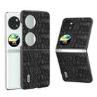 For Huawei Pocket 2 ABEEL Genuine Leather Canopy Black Edge Phone Case(Black) - 1
