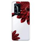 For Huawei P40 Pro+ Shockproof Painted TPU Protective Case(Red Flower) - 1