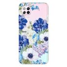 For Huawei P40 lite / nova 6 SE Shockproof Painted TPU Protective Case(Blue White Rose) - 1