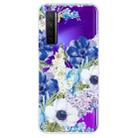 For Huawei P40 lite 5G / nova 7 SE Shockproof Painted TPU Protective Case(Blue White Rose) - 1