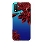 For Huawei P smart 2020 Shockproof Painted TPU Protective Case(Red Flower) - 1