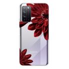 For Huawei Honor X10 5G Shockproof Painted TPU Protective Case(Red Flower) - 1