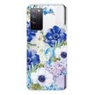 For Huawei Honor X10 5G Shockproof Painted TPU Protective Case(Blue White Rose) - 1