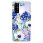 For Huawei Honor 30 Shockproof Painted TPU Protective Case(Blue White Rose) - 1