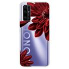 For Huawei Honor 30 Pro Shockproof Painted TPU Protective Case(Red Flower) - 1