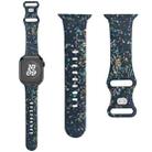 For Apple Watch SE 2023 44mm Floral Silicone Watch Band(Blue) - 1