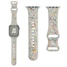 For Apple Watch Serie 9 41mm Floral Silicone Watch Band(Starlight) - 1