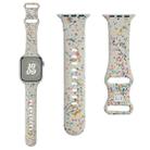 For Apple Watch Ultra 49mm Floral Silicone Watch Band(Starlight) - 1
