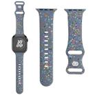 For Apple Watch SE 2022 40mm Floral Silicone Watch Band(Grey) - 1