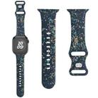For Apple Watch SE 2022 40mm Floral Silicone Watch Band(Blue) - 1