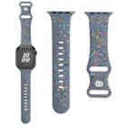 For Apple Watch Serie 7 45mm Floral Silicone Watch Band(Grey) - 1