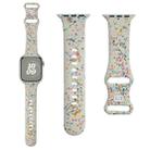 For Apple Watch Serie 7 45mm Floral Silicone Watch Band(Starlight) - 1