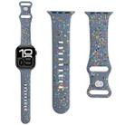 For Apple Watch Series 10 46mm Floral Silicone Watch Band(Grey) - 1