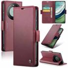 For Huawei Mate 60 CaseMe 023 Butterfly Buckle Litchi Texture RFID Anti-theft Leather Phone Case(Wine Red) - 1
