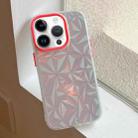 For iPhone 15 Pro Laser Diamond Pattern Frosted Phone Case(Red) - 1