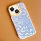 For iPhone 15 Plus Laser Diamond Pattern Frosted Phone Case(Yellow) - 1