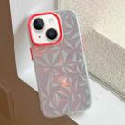 For iPhone 15 Laser Diamond Pattern Frosted Phone Case(Red) - 1