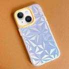 For iPhone 15 Laser Diamond Pattern Frosted Phone Case(Yellow) - 1