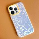 For iPhone 14 Pro Laser Diamond Pattern Frosted Phone Case(Yellow) - 1