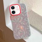 For iPhone 12 Laser Diamond Pattern Frosted Phone Case(Red) - 1