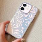 For iPhone 12 Laser Diamond Pattern Frosted Phone Case(Purple) - 1