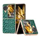 For OPPO Find N3 Flip Sky Series Nano Electroplating Genuine Leather Phone Case(Green) - 1
