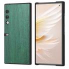 For Honor V Purse Wood Texture PU Phone Case(Green) - 1