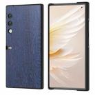 For Honor V Purse Wood Texture PU Phone Case(Blue) - 1