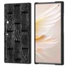 For Honor V Purse Genuine Leather Mahjong Pattern Black Edge Phone Case(Black) - 1