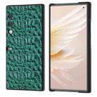 For Honor V Purse Genuine Leather Canopy Black Edge Phone Case(Green) - 1