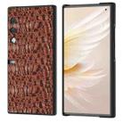 For Honor V Purse Genuine Leather Canopy Black Edge Phone Case(Brown) - 1