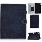 For Samsung Galaxy Tab A9 Marble Style Cloth Texture Smart Leather Tablet Case(Dark Blue) - 1