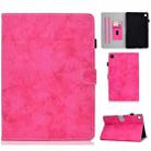 For Samsung Galaxy Tab A9+ Marble Style Cloth Texture Smart Leather Tablet Case(Rose Red) - 1