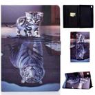 For Samsung Galaxy Tab A9+ Colored Drawing Smart Leather Tablet Case(Cat and Tiger) - 1