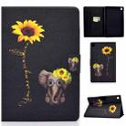 For Samsung Galaxy Tab A9 Colored Drawing Smart Leather Tablet Case(Chrysanthemum Elephant) - 1