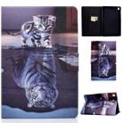 For Samsung Galaxy Tab A9 Colored Drawing Smart Leather Tablet Case(Cat and Tiger) - 1