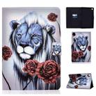 For Samsung Galaxy Tab A9 Colored Drawing Smart Leather Tablet Case(Rose Lion) - 1