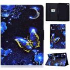 For Samsung Galaxy Tab A9 Colored Drawing Smart Leather Tablet Case(Blue Butterflies) - 1