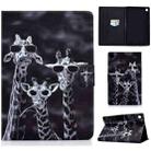 For Samsung Galaxy Tab A9 Colored Drawing Smart Leather Tablet Case(Three Giraffes) - 1