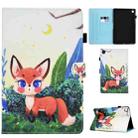 For Samsung Galaxy Tab A9+ Colored Drawing Sewing Smart Leather Tablet Case(Little Fox) - 1