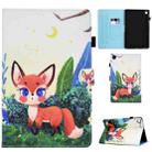 For Samsung Galaxy Tab A9 Colored Drawing Sewing Smart Leather Tablet Case(Little Fox) - 1