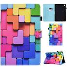 For Samsung Galaxy Tab A9 Colored Drawing Sewing Smart Leather Tablet Case(Colorful Cubes) - 1
