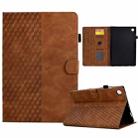 For Samsung Galaxy Tab A9 Rhombus Embossed Leather Tablet Case(Brown) - 1