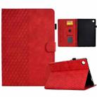 For Samsung Galaxy Tab A9 Rhombus Embossed Leather Tablet Case(Red) - 1