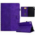 For Samsung Galaxy Tab A9 Rhombus Embossed Leather Tablet Case(Purple) - 1