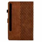 For Samsung Galaxy S10 FE+ Rhombus Embossed Leather Smart Tablet Case(Brown) - 3